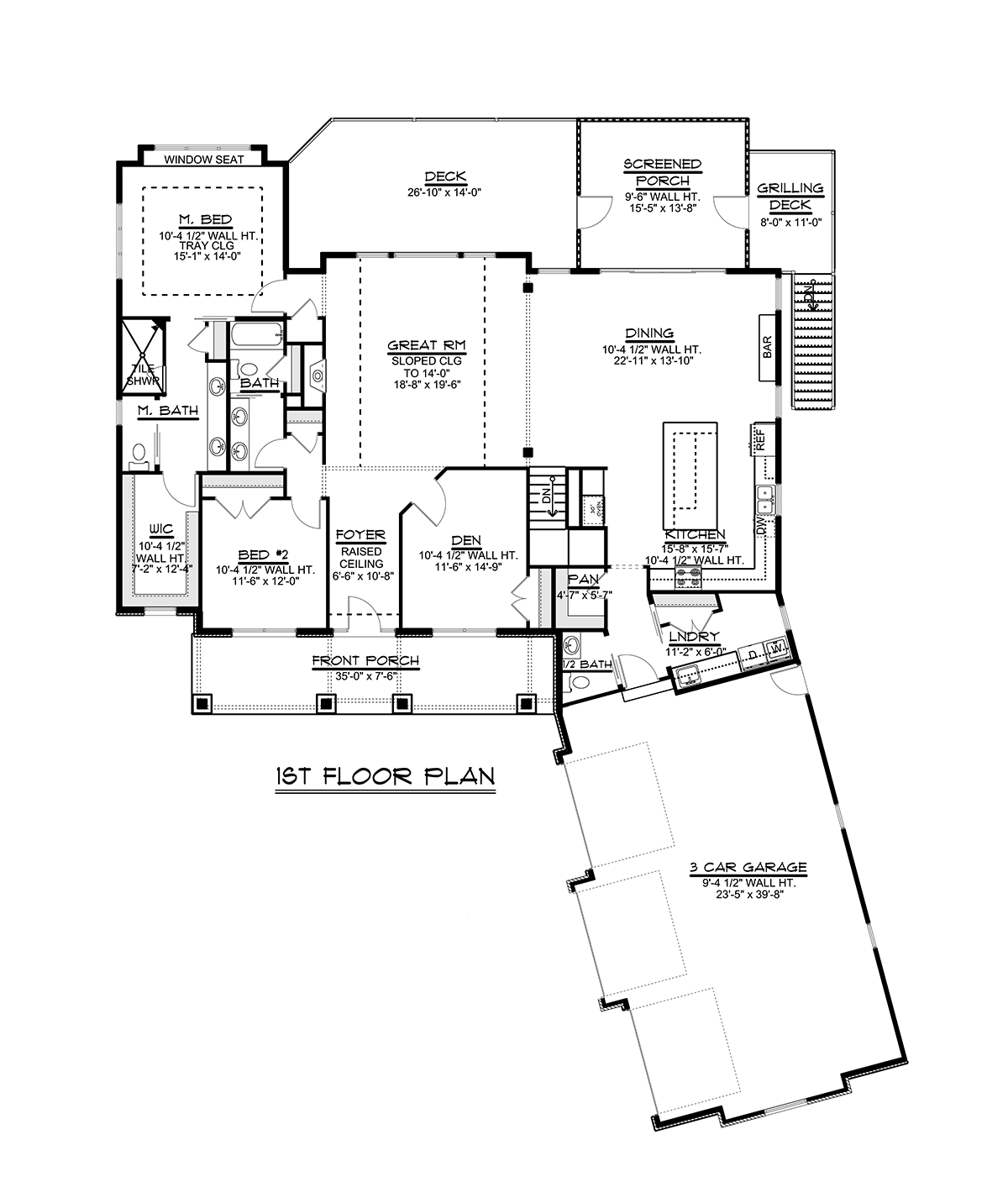 Country Craftsman Ranch Level One of Plan 51854