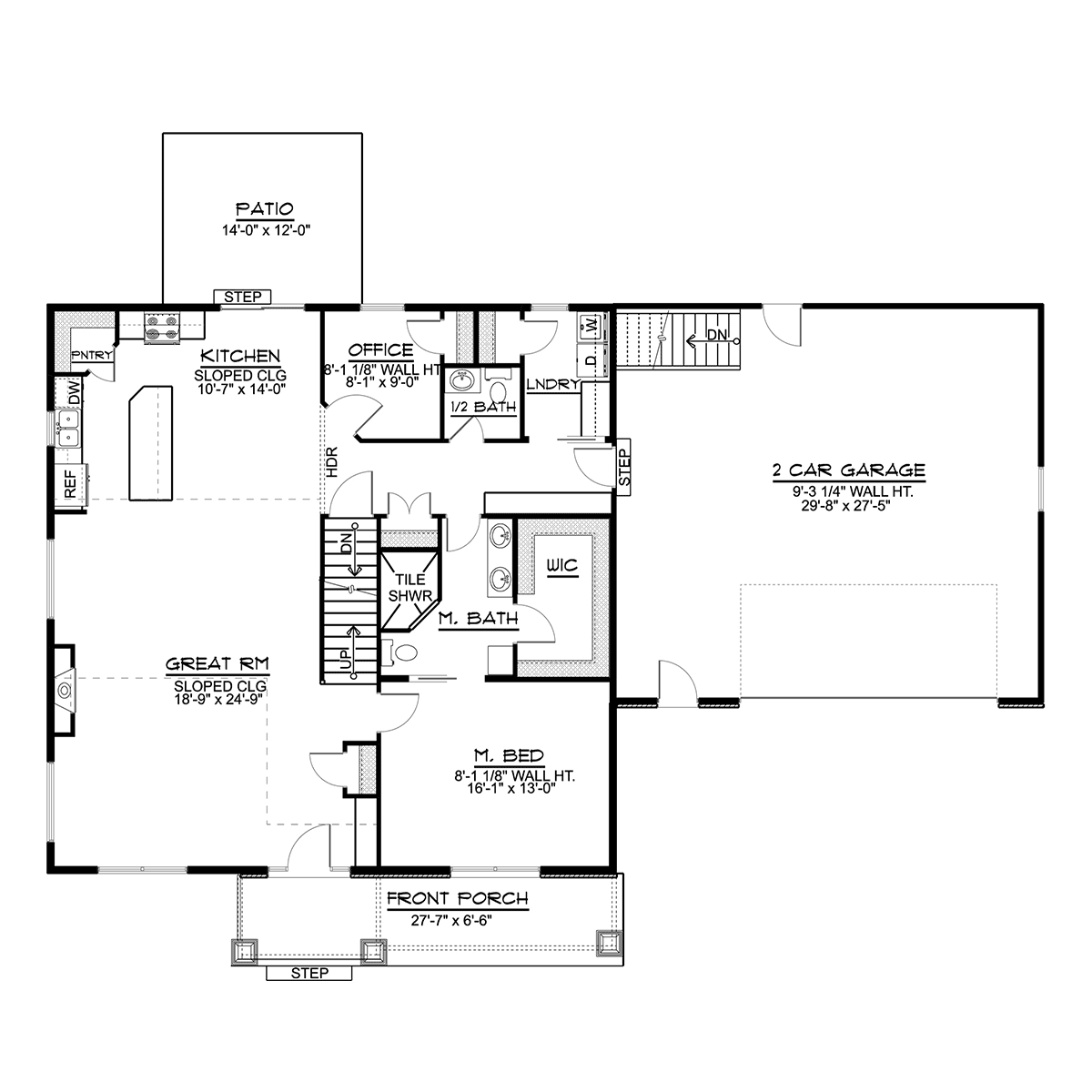 Cottage Country Craftsman Farmhouse Level One of Plan 51856