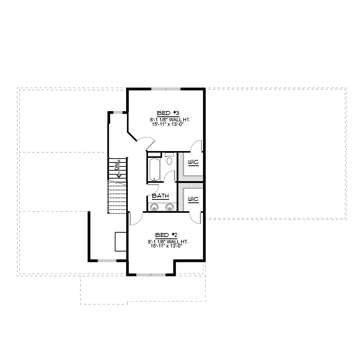 Cottage Country Craftsman Farmhouse Level Two of Plan 51856