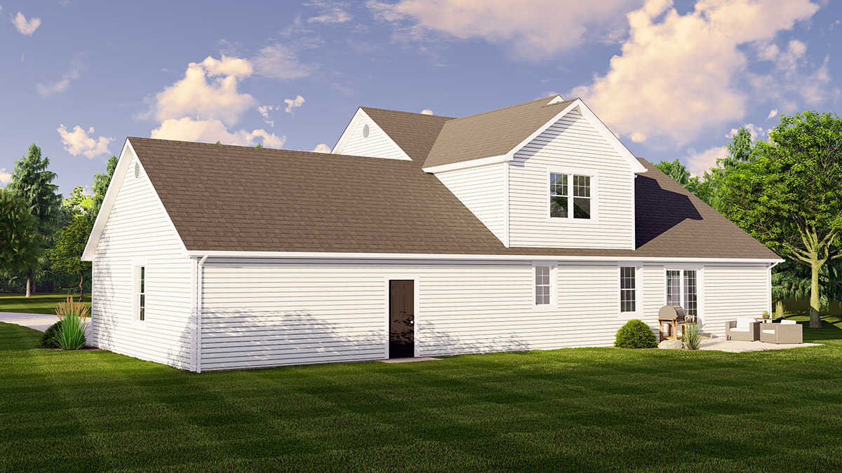 Cottage Country Craftsman Farmhouse Rear Elevation of Plan 51856