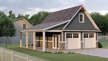 Bungalow Country Craftsman Elevation of Plan 51858
