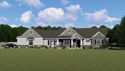 Bungalow Country Craftsman Elevation of Plan 51861