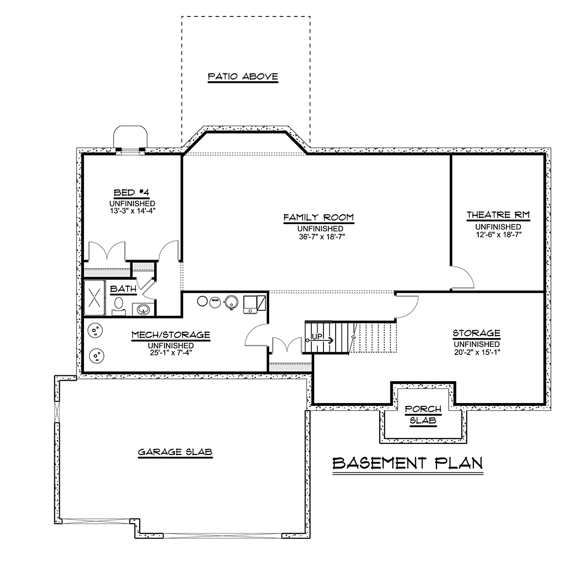 Bungalow Craftsman Ranch Traditional Lower Level of Plan 51862