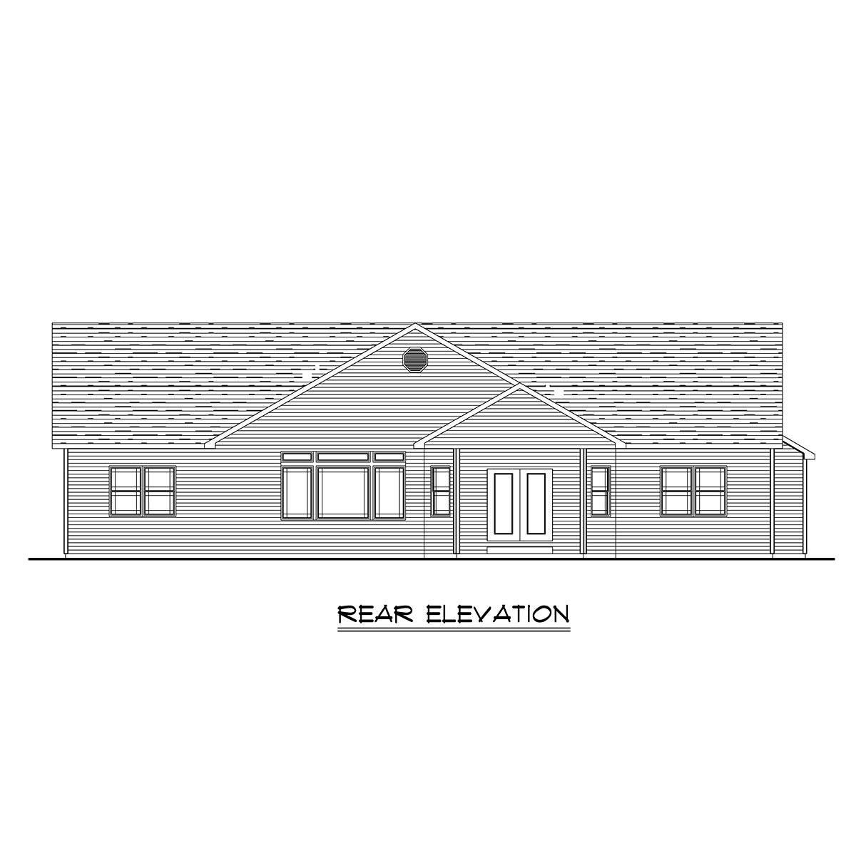 Bungalow Craftsman Ranch Traditional Rear Elevation of Plan 51862