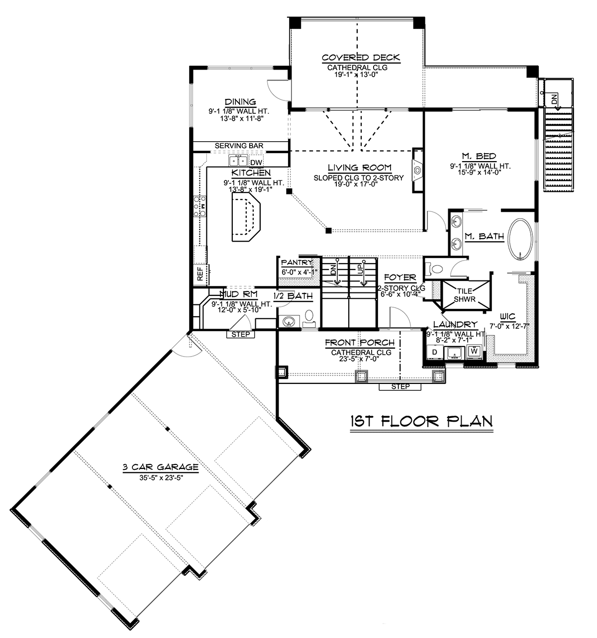 Bungalow Cottage Craftsman Level One of Plan 51863