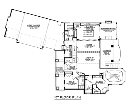 House Plan 51864 First Level Plan