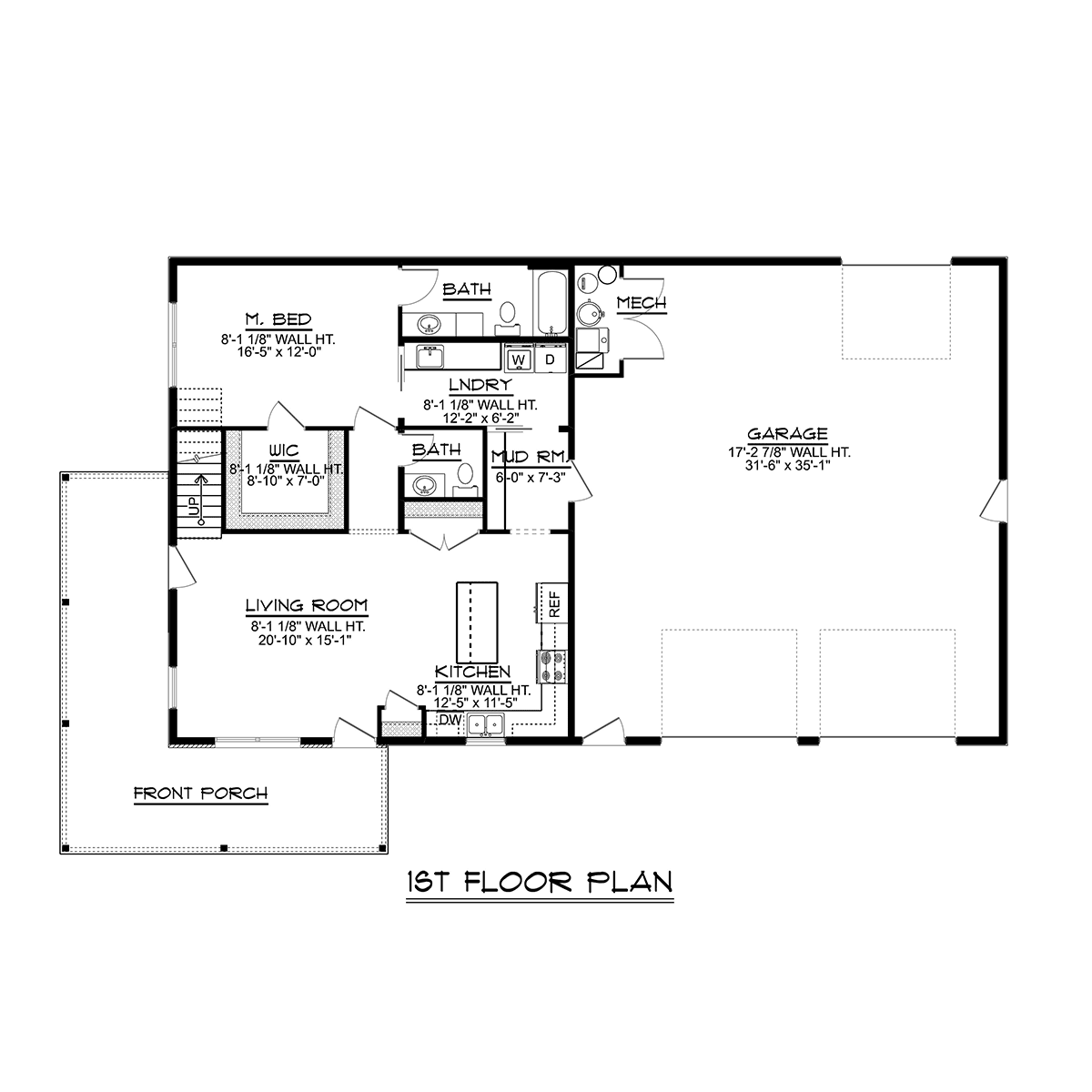 Country Farmhouse Traditional Level One of Plan 51865