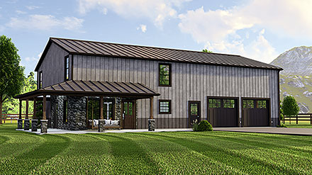 Country Farmhouse Traditional Elevation of Plan 51865