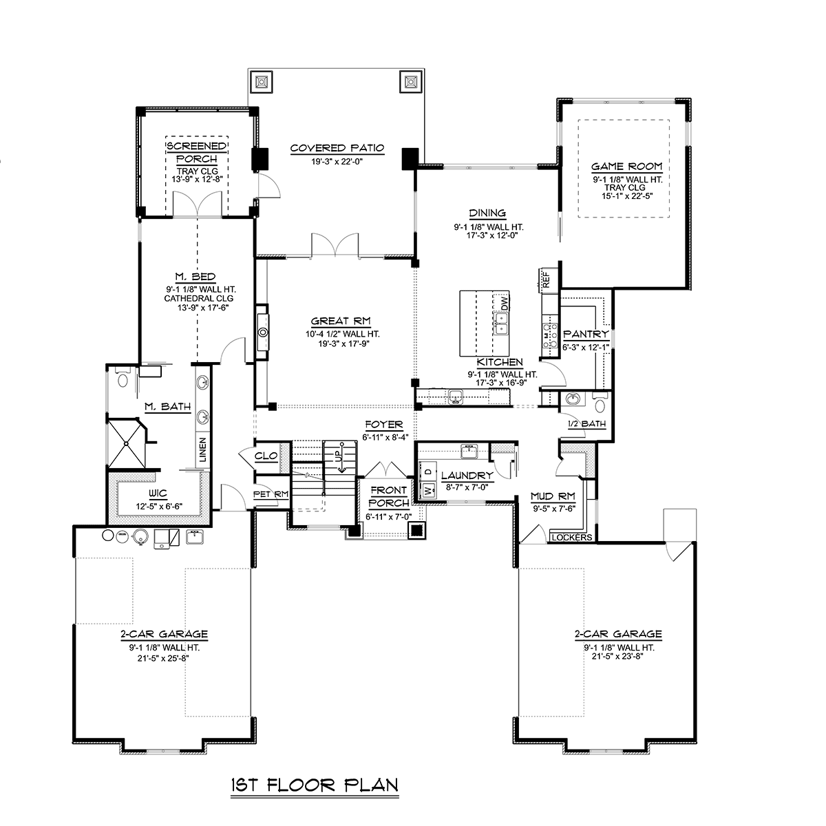 Contemporary Craftsman Level One of Plan 51866