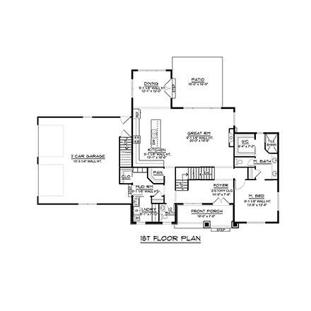 House Plan 51867 First Level Plan