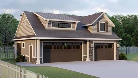 Bungalow Cottage Country Craftsman French Country Elevation of Plan 51870