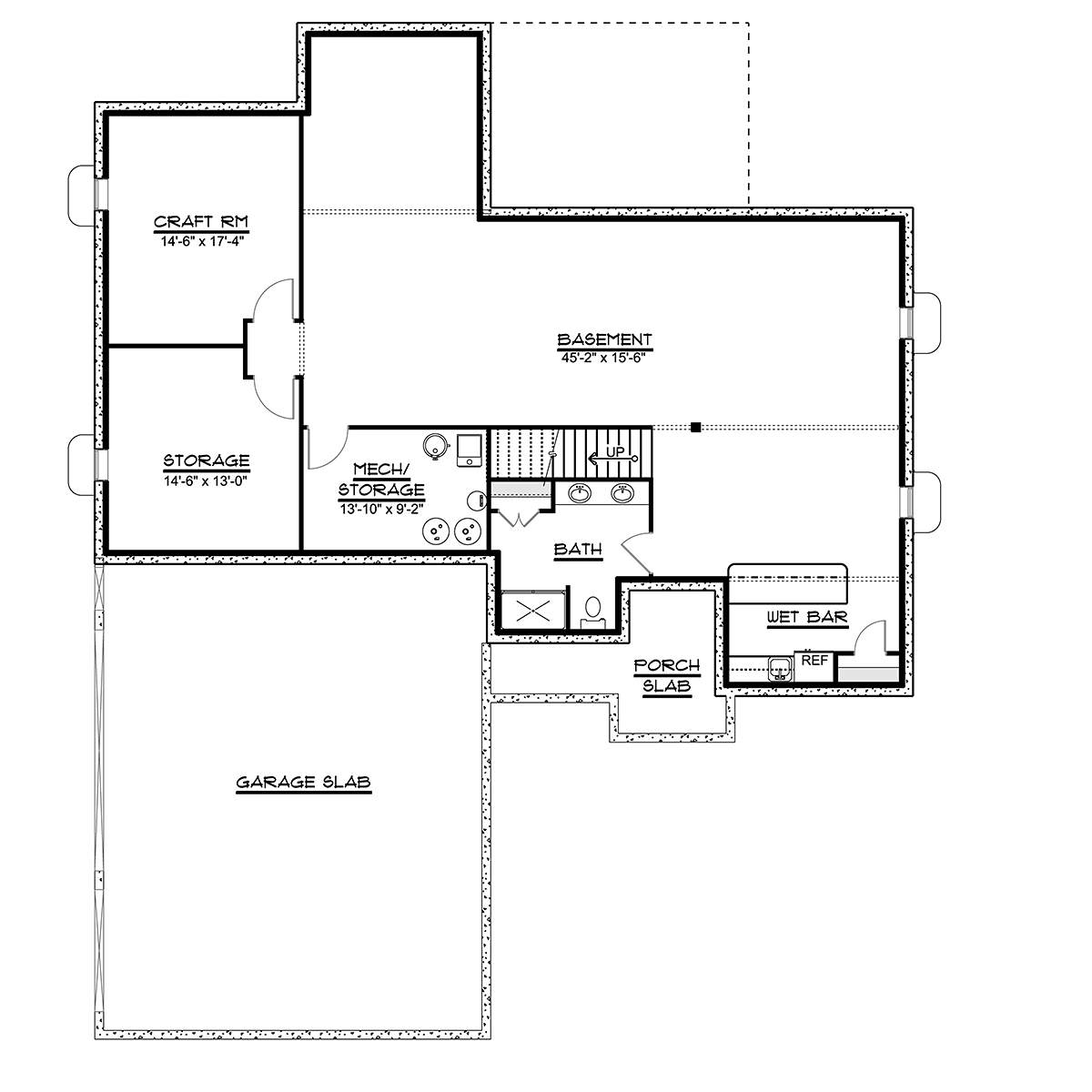 Country European French Country Ranch Lower Level of Plan 51872