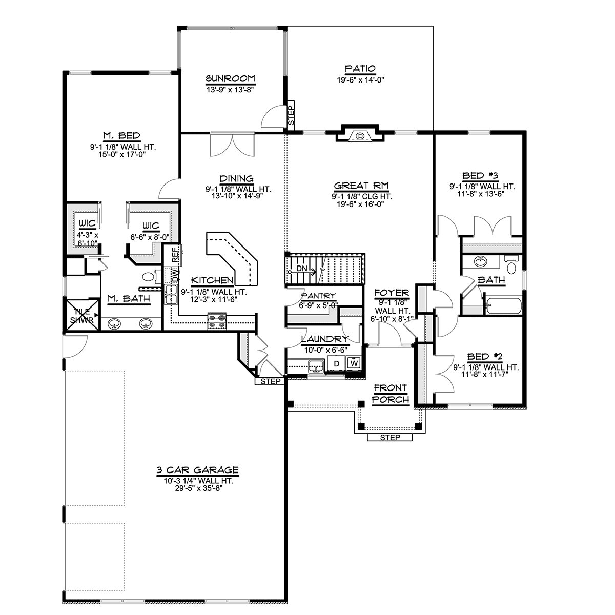 Country European French Country Ranch Level One of Plan 51872