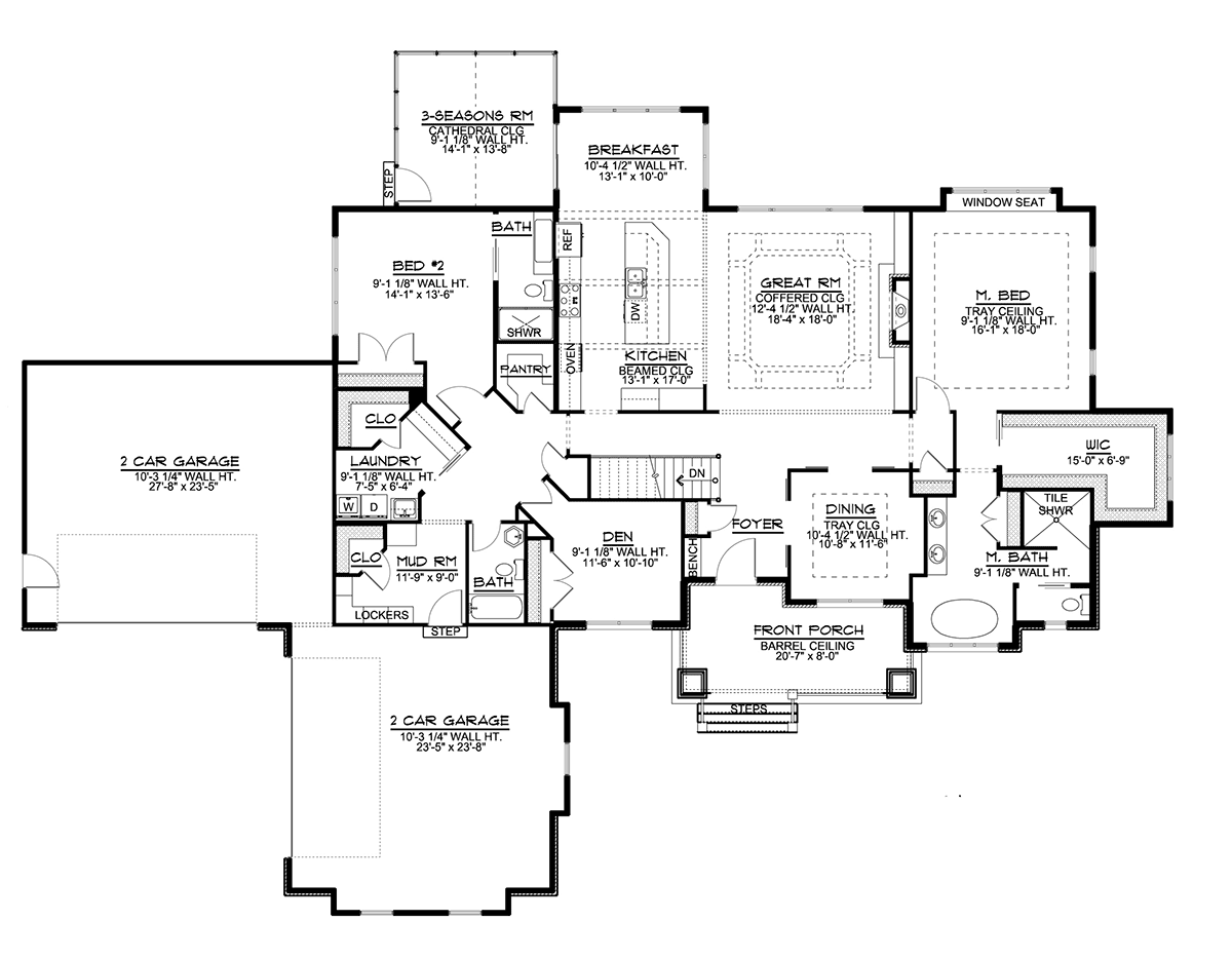 Country Ranch Traditional Level One of Plan 51874