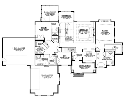 House Plan 51874 First Level Plan