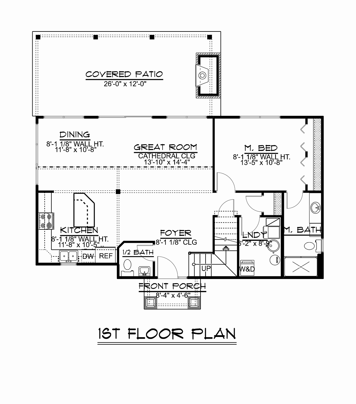 Country Craftsman Traditional Level One of Plan 51877