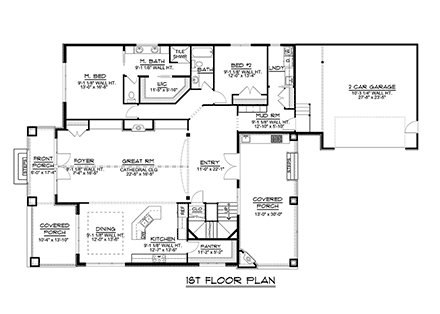 House Plan 51880 First Level Plan