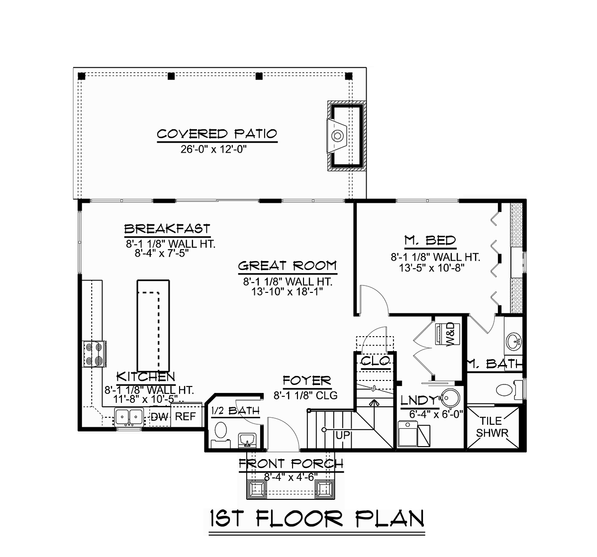 Country Craftsman Traditional Level One of Plan 51883