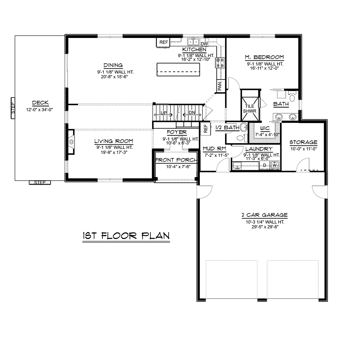 Bungalow Country Craftsman Traditional Level One of Plan 51890