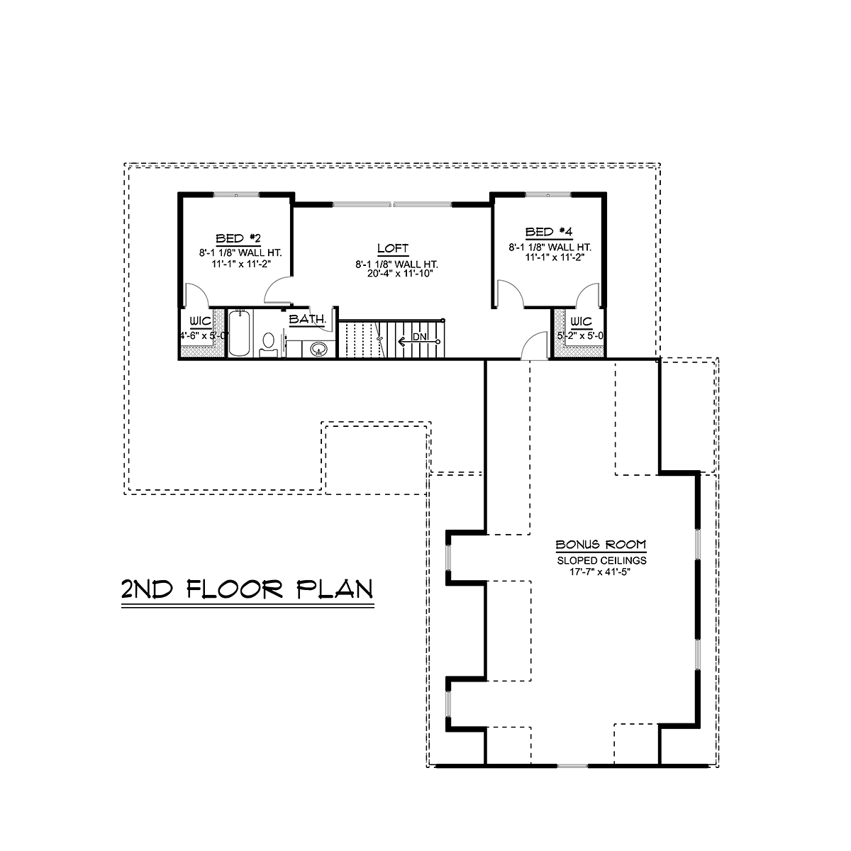 Bungalow Country Craftsman Traditional Level Two of Plan 51890