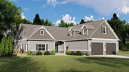 Bungalow Country Craftsman Traditional Elevation of Plan 51890