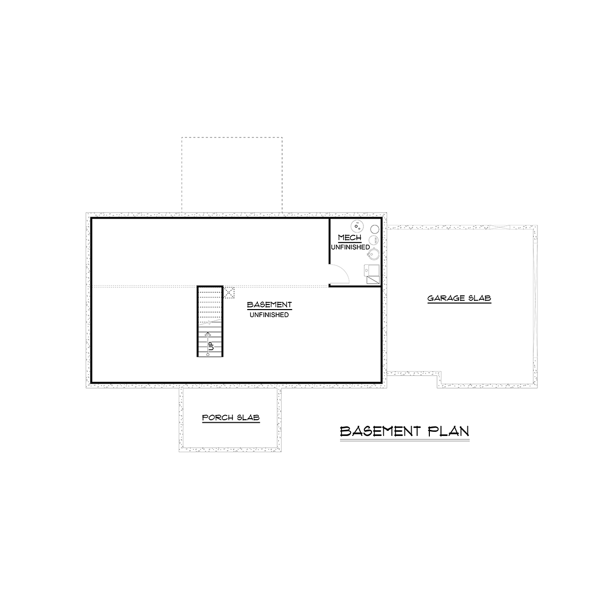 Bungalow Country Craftsman Farmhouse Traditional Lower Level of Plan 51896