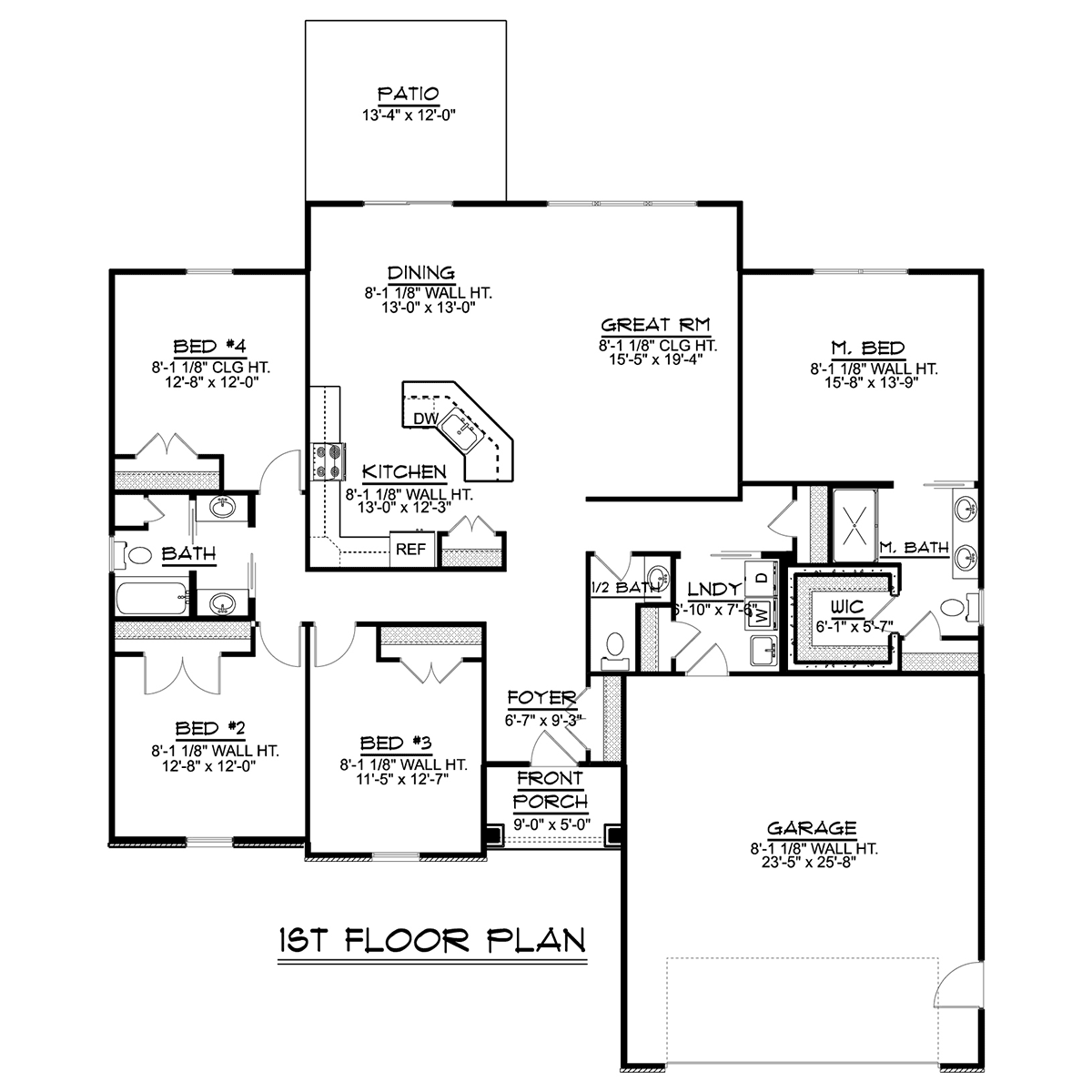 Craftsman Ranch Level One of Plan 51899