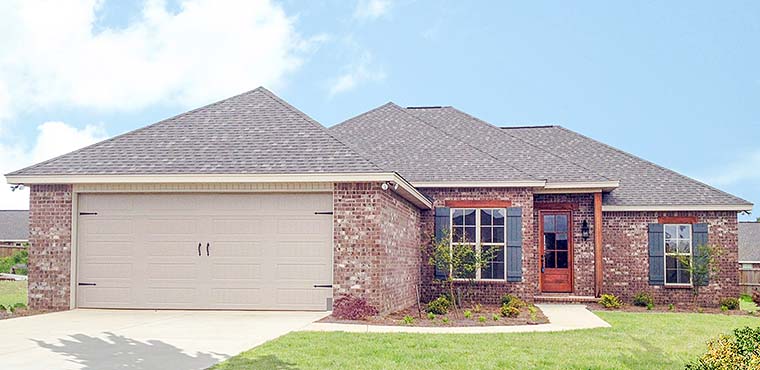 Country, French Country, Traditional Plan with 1849 Sq. Ft., 3 Bedrooms, 2 Bathrooms, 2 Car Garage Elevation