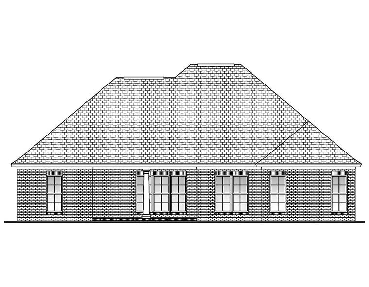 Country European French Country Rear Elevation of Plan 51901