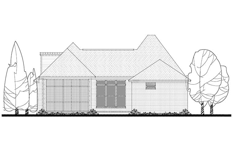 Acadian Country French Country Traditional Rear Elevation of Plan 51903