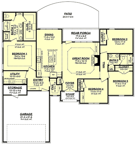 House Plan 51904 First Level Plan