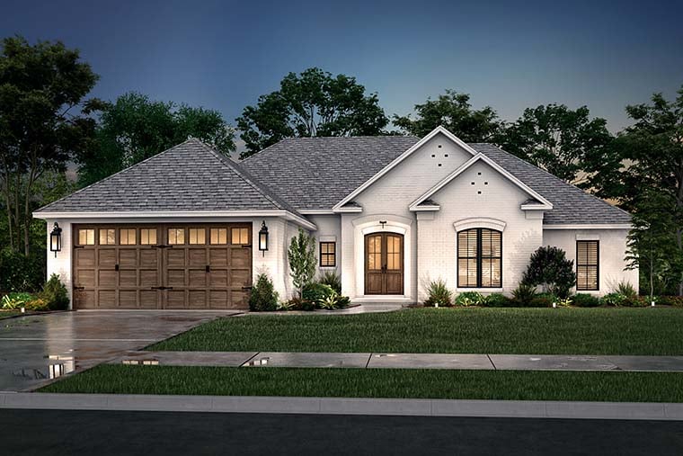 Country, European, Traditional Plan with 1875 Sq. Ft., 4 Bedrooms, 2 Bathrooms, 2 Car Garage Picture 6