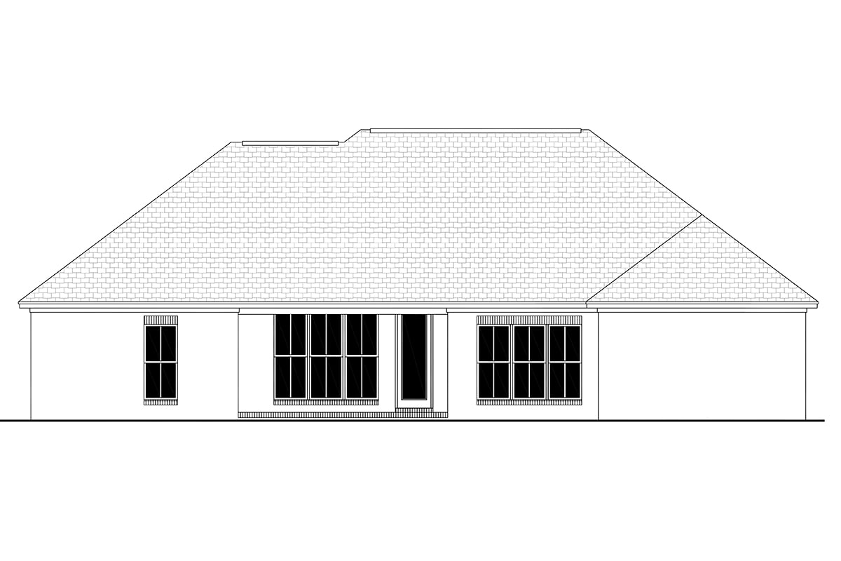 Country European Traditional Rear Elevation of Plan 51904