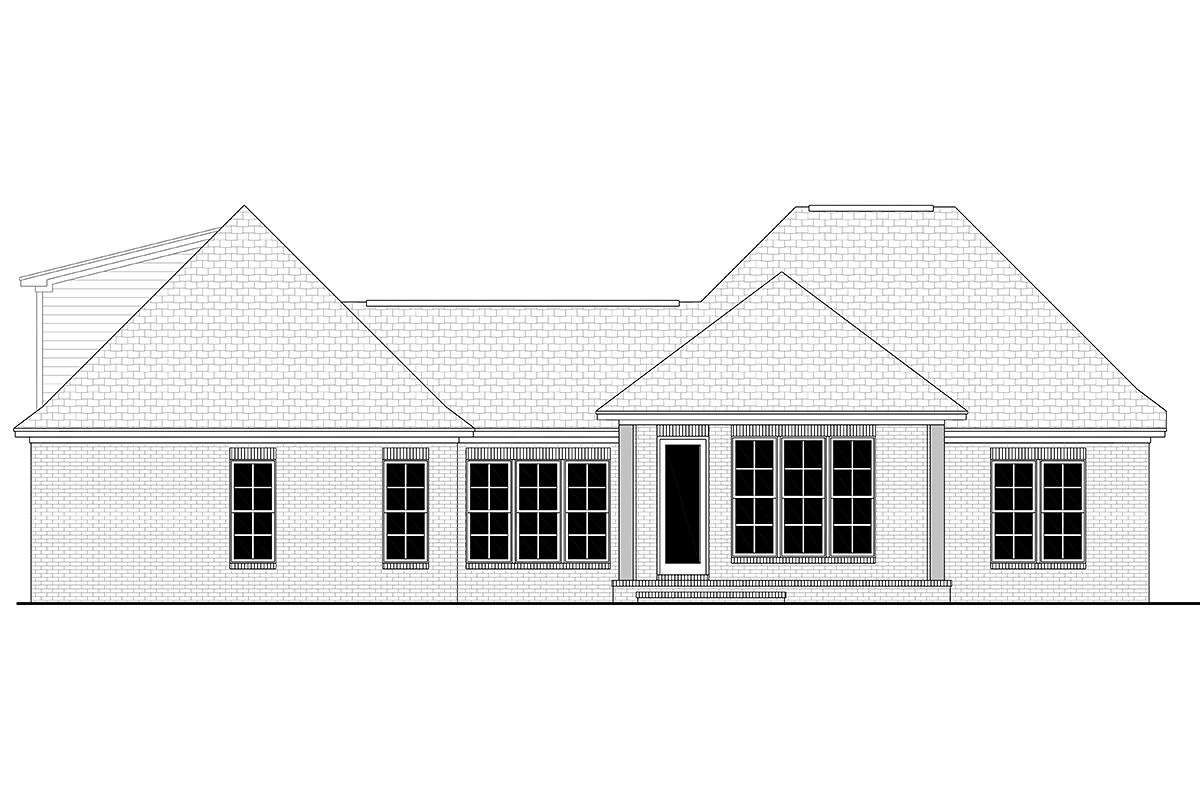 Country French Country Rear Elevation of Plan 51905