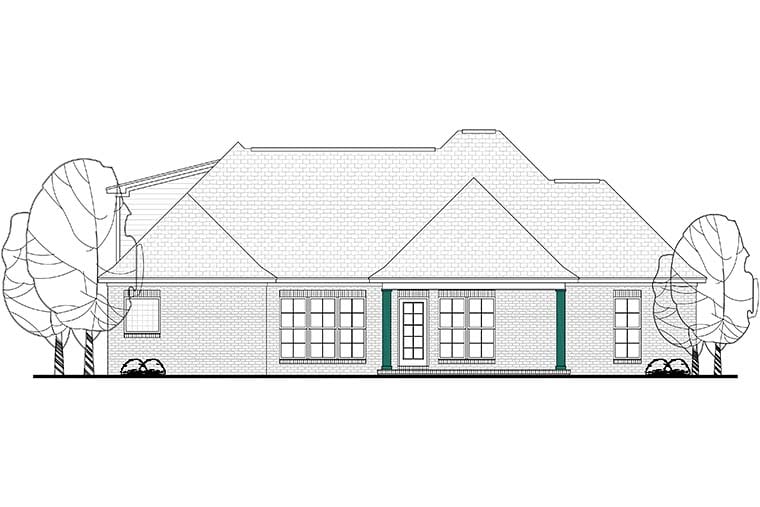 Country French Country Rear Elevation of Plan 51906