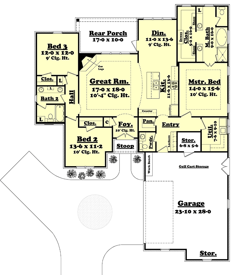 Country French Country Level One of Plan 51909