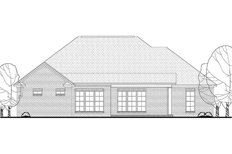 Country French Country Rear Elevation of Plan 51909