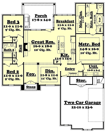 House Plan 51910 First Level Plan