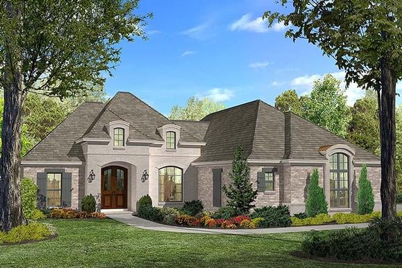Acadian, Country, French Country House Plan 51910 with 3 Beds, 2 Baths, 2 Car Garage Elevation