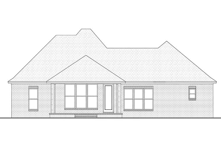 Acadian Country European French Country Rear Elevation of Plan 51911