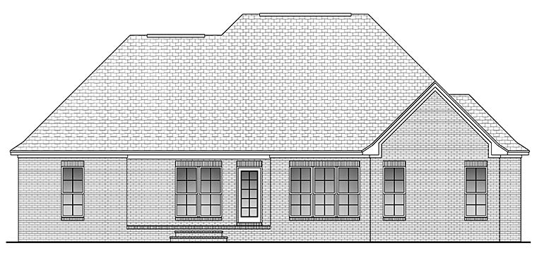 Country French Country Traditional Rear Elevation of Plan 51914