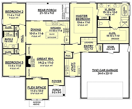 House Plan 51919 First Level Plan