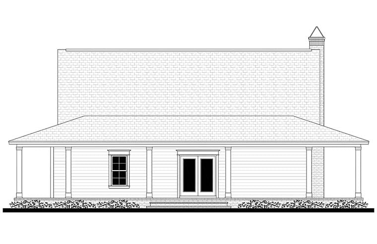 Cottage Country Craftsman Southern Traditional Rear Elevation of Plan 51920
