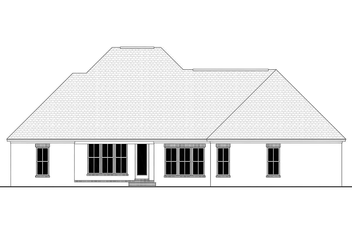 Country European French Country Southern Rear Elevation of Plan 51922