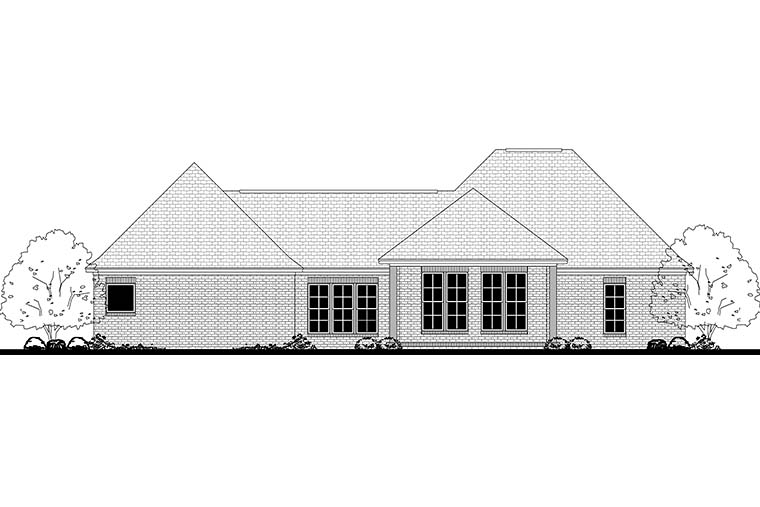 Country French Country Traditional Rear Elevation of Plan 51924