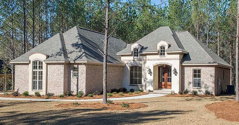 Country, French Country, Southern Plan with 2146 Sq. Ft., 4 Bedrooms, 3 Bathrooms, 2 Car Garage Elevation