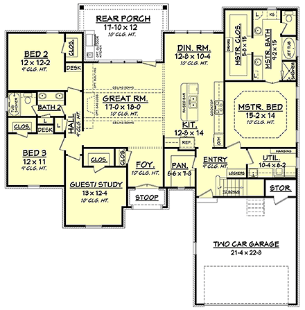 House Plan 51932 First Level Plan