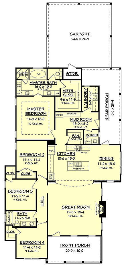 House Plan 51936 First Level Plan