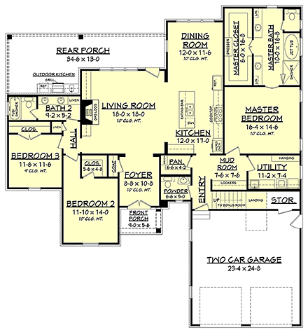 House Plan 51937 First Level Plan