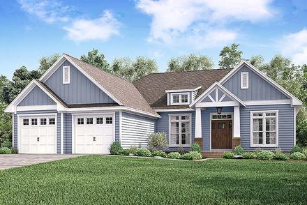 Cottage, Craftsman, Traditional House Plan 51939 with 3 Beds, 3 Baths, 2 Car Garage
